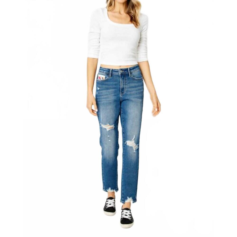 NEW JUDY BLUE queen of hearts jeans in blue